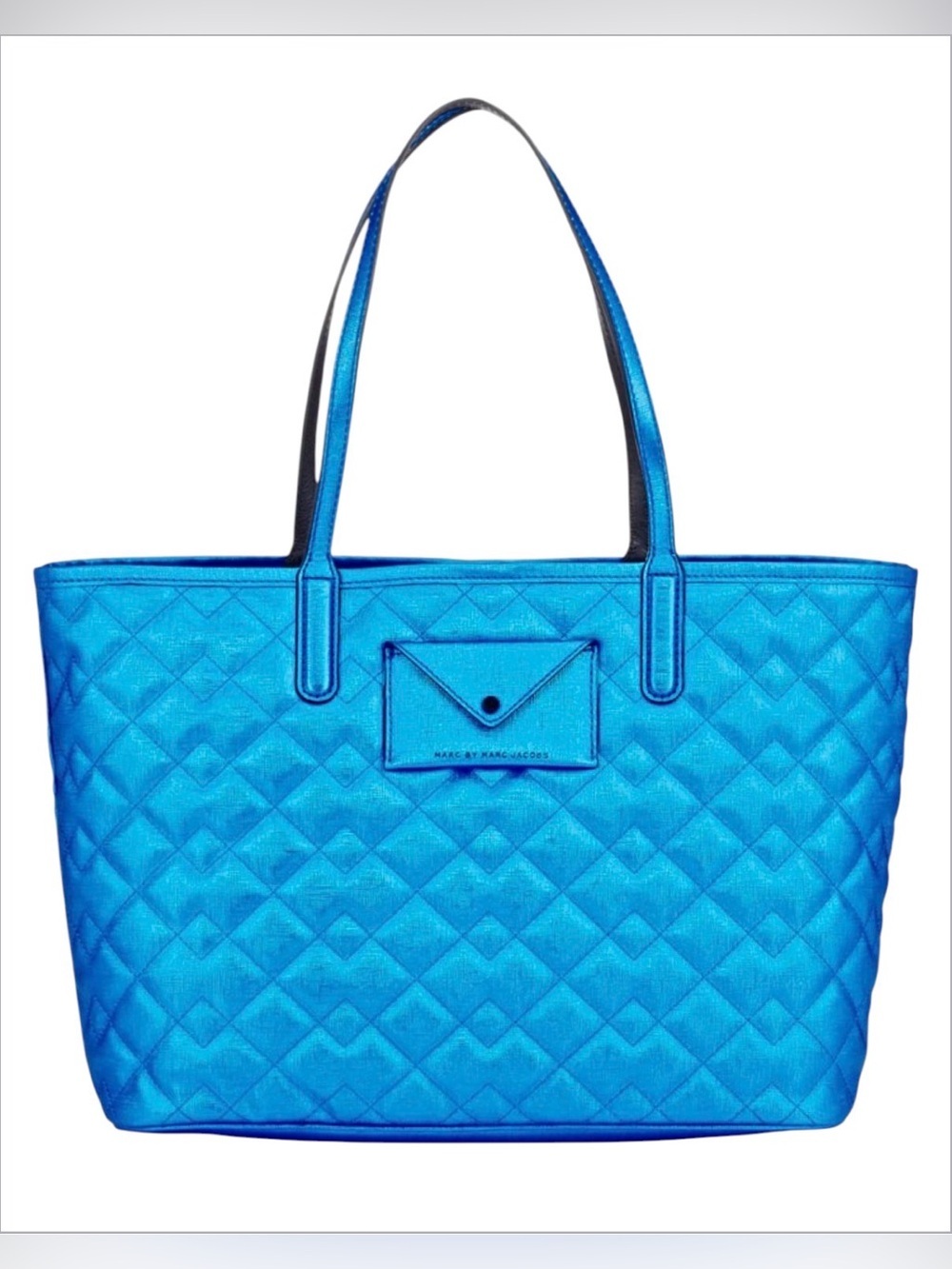 NWT Marc by Marc Jacobs 'Metropolitote 48' Quilted Metallic Blue Tote Bag Purse